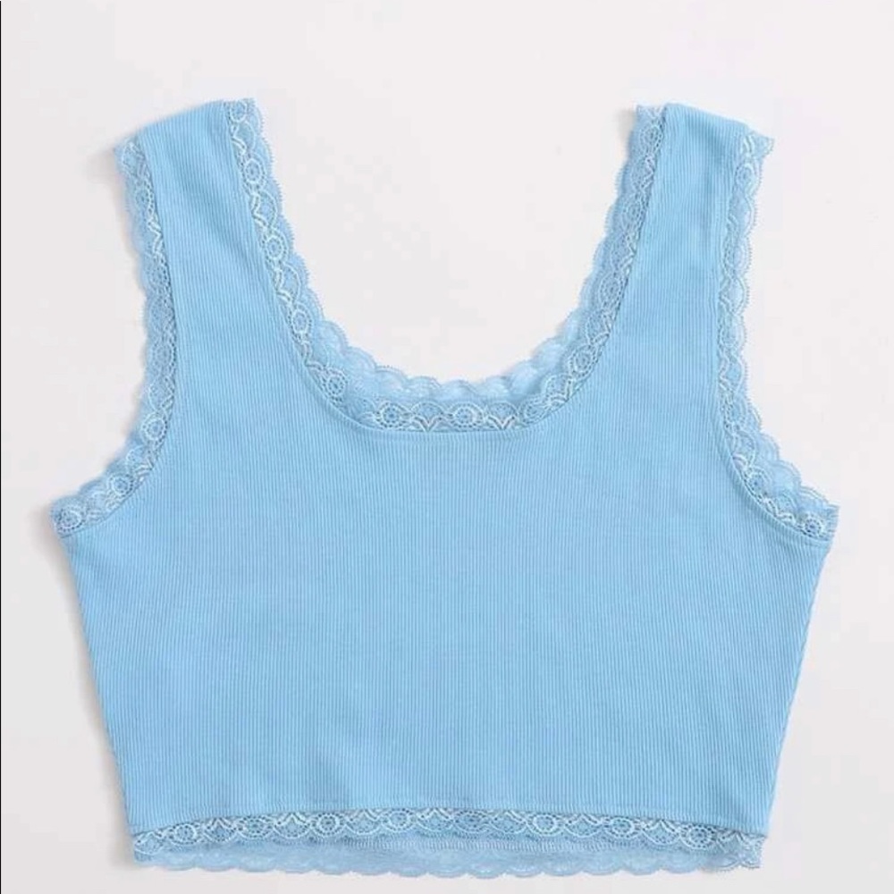 y2k style baby blue crop top tank top